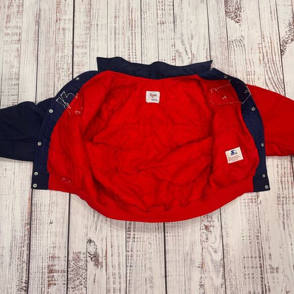 Starter Diamond Collection Cleveland Indians Jacket Men’s L Navy Red 90s USA - Picture 11 of 11
